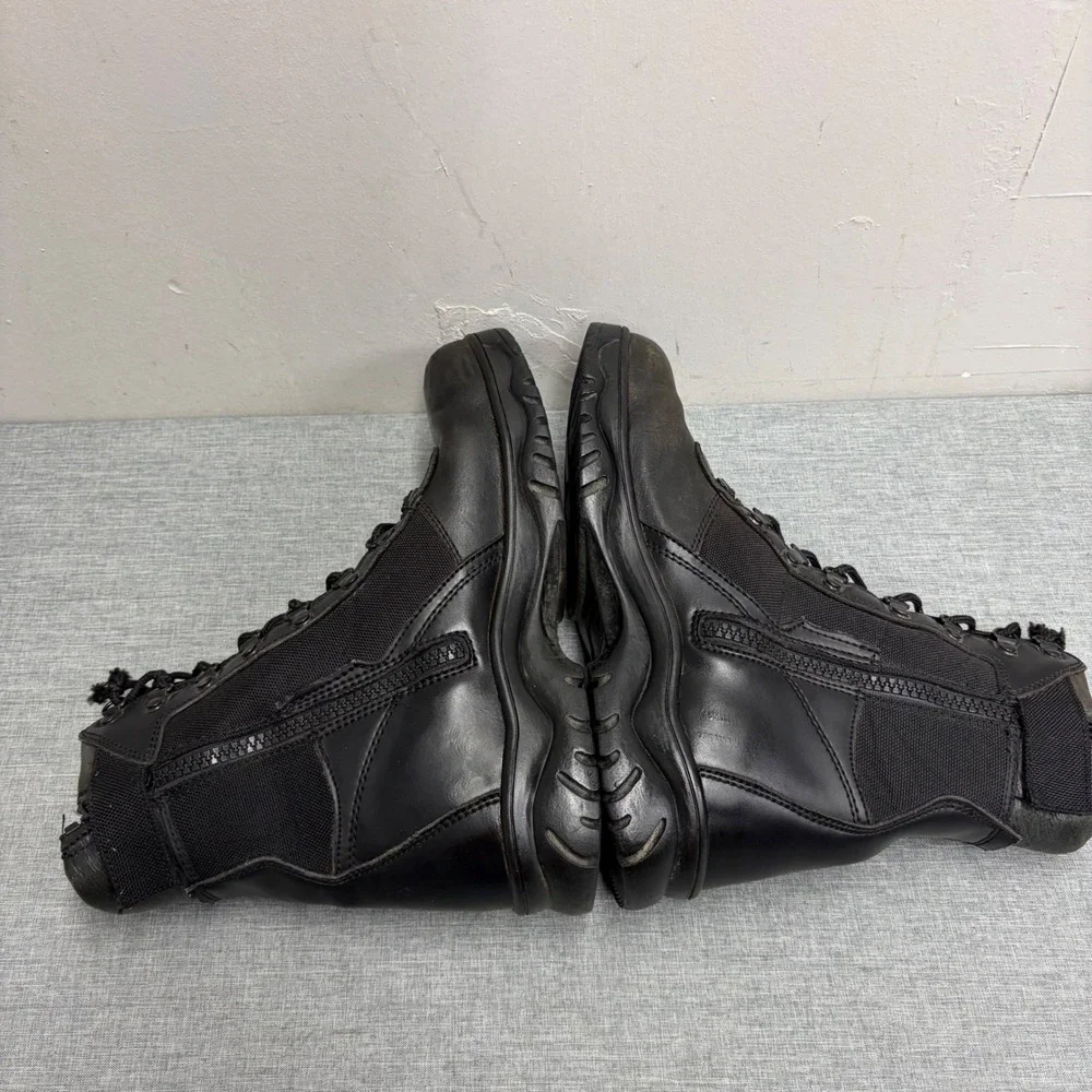 Rothco Tactical Boots Mens 11 Black Side Zip Leather Nylon Combat Workwear V85